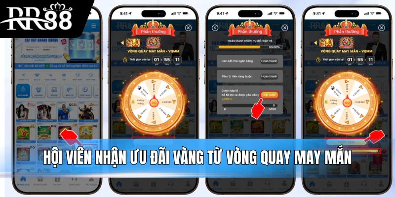 Hội viên nhận ưu đãi vàng từ vòng quay may mắn